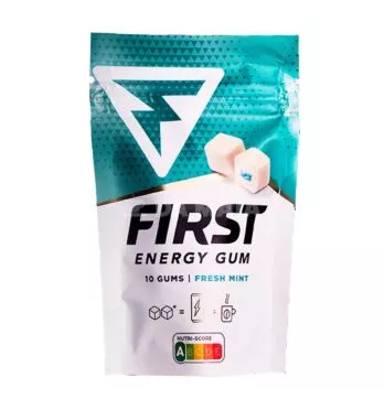 Kit C/3un Chiclete Energético First Gum Cafeína Fresh Mint
