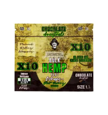 Blunt Bulk Hemp Flat Wraps Slow Burning 10x Chocolate 1 1/4