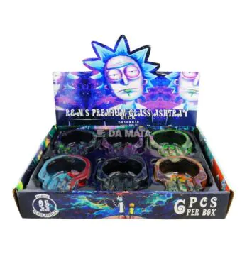 Caixa de Cinzeiro de Vidro Multiverso Rick and Morty tabacaria da mata 