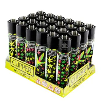 Caixa de Isqueiro Clipper Jamaica Pattern de lado