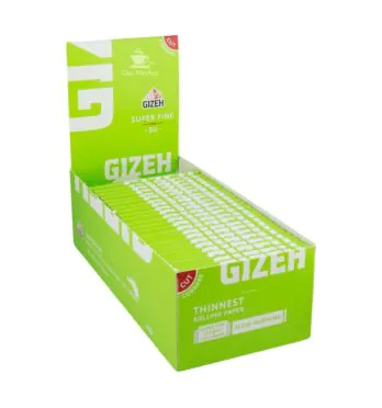 Caixa de Seda Gizeh Super Fine Cut Corners Single Wide de lado