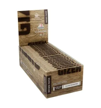 Caixa de Seda Gizeh Brown Cut Corners Single Wide