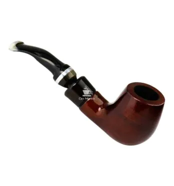 Cachimbo Anel Prateado Curvo de frente