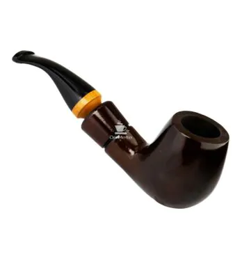 Cachimbo Anel Madeira Curvo de frente