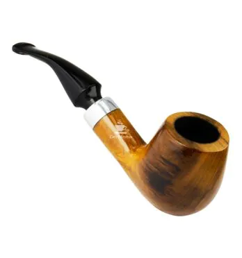 Cachimbo Anel Cromado Curvo de frente