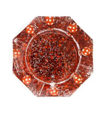 Cinzeiro de Resina Cogumelos Red Shine De frente