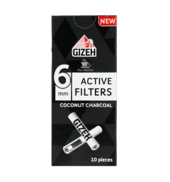 Filtro Carvão Gizeh Slim 6mm de frente na embalagem