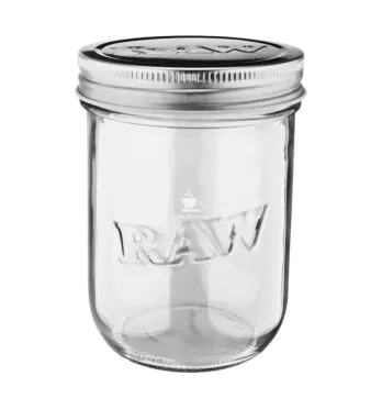 Pote de Vidro Raw Mason Jar de frente