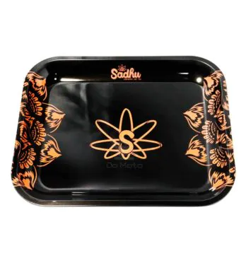 Bandeja de Metal Sadhu Grande Laranja e Preto