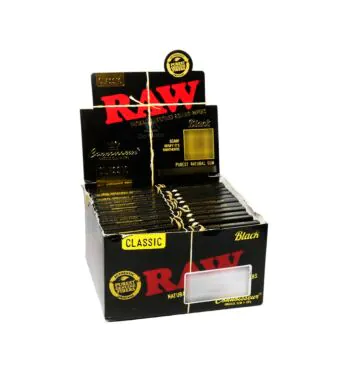 Caixa de Seda Raw Black Connoisseur c/ Piteira 