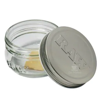 Pote de Vidro Raw aberta