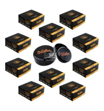 Caixa de Pote Hermético Alumínio Sadhu Black Edition 25ml de frente tabacaria da mata