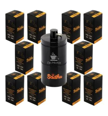 Caixa de Pote Hermético Alumínio Sadhu Black Edition 30ml de frente tabacaria da mata