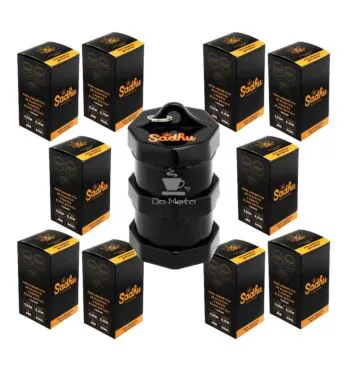 Caixa de Pote Hermético Plástico Sadhu Black Edition 50ml de frente tabacaria da mata