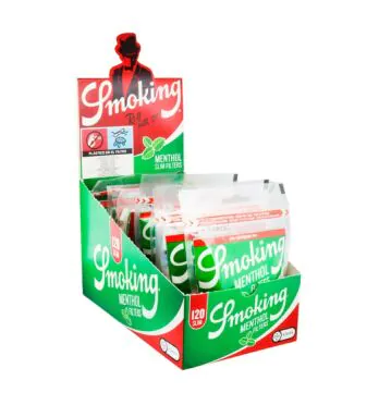 Caixa de Filtro Smoking Menthol Slim 6mm de lado tabacaria da mata 