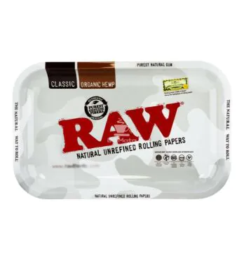 Bandeja de Metal Raw Thay Camo Small de frente tabacaria da mata
