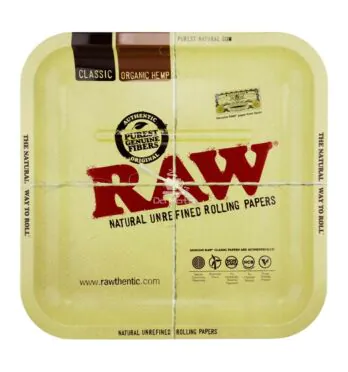 Bandeja de Metal Raw Classic Square Tray Small de frente tabacaria de mata