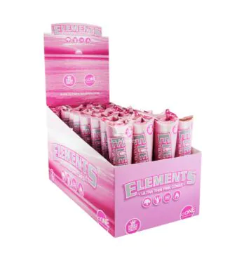 Caixa de Cones Pré-enrolados Elements Pink King Size de frente tabacaria da mata