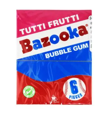 Chiclete Bazooka Tutti Frutti 33g de frente