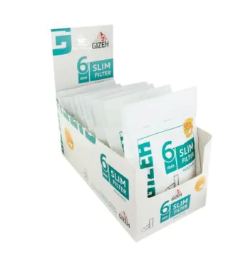 Caixa de Filtro Gizeh Menthol Slim de lado