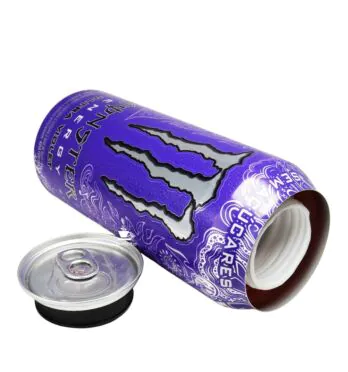 Esconderijo Lata de Monster Ultra Violet aberto