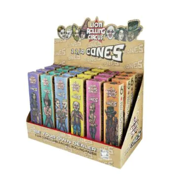 Caixa De Cones Lion Rolling Circus Pre-Rolled 1 1/4 de frente