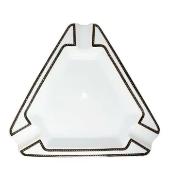Cinzeiro de Cerâmica Triângulo Branco c/ Preto