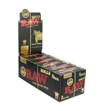 Caixa de Seda de Rolo Raw Rolls Black 