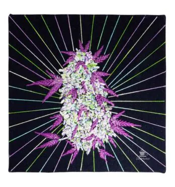 Quadro Bordado Weed Black