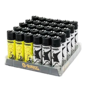 Caixa de Isqueiro G-Rollz Banksys Graffiti Branco e Amarelo