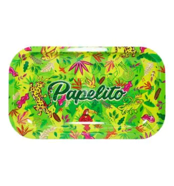 Bandeja de Metal Papelito Fauna e Flora Verde Média
