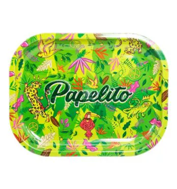 Bandeja de Metal Papelito Fauna e Flora Verde Pequeno