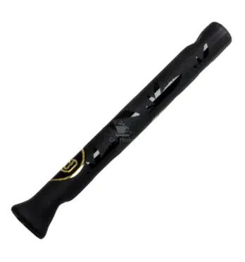 Piteira de Vidro Hippie Bong Sandblast Black Leaf 6mm