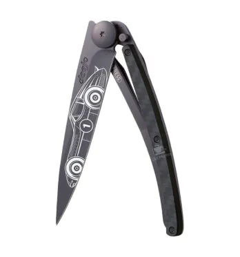 Canivete Deejo 37g Carbon Fiber aberto