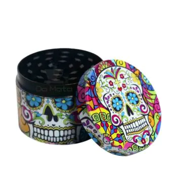 Dichavador de Metal 4 Partes Vitral Skull
