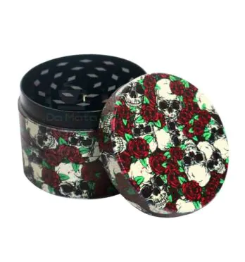 Dichavador de Metal 4 Partes Skull Flowers