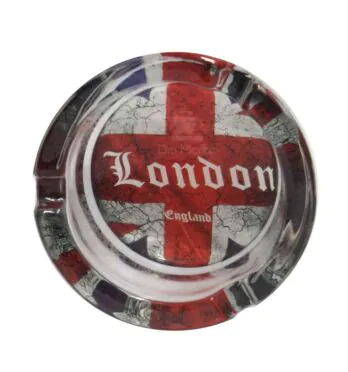 Cinzeiro de Vidro Redondo London Flag