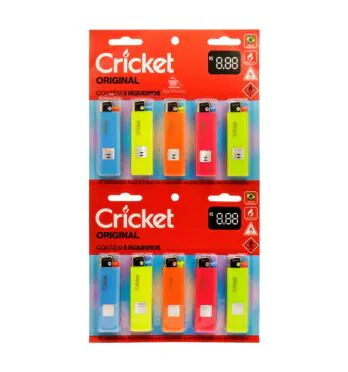 Cartela de Isqueiro Cricket Grande Neon 