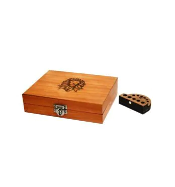 Mini Box Glass Wood Burning Lion