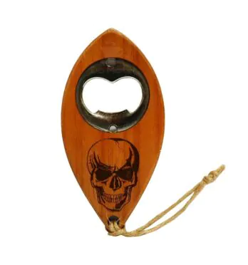 Abridor de Garrafa Wood Burning Caveira