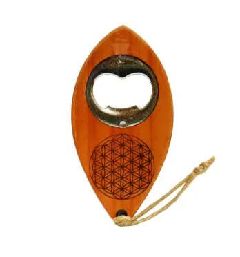Abridor de Garrafa Wood Burning Flor da Vida
