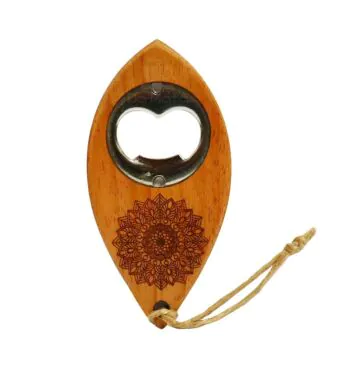 Abridor de Garrafa Wood Burning Mandala