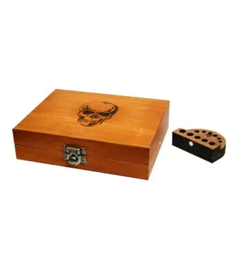 Box Glass Wood Burning Caveira