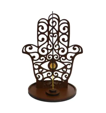 Incensário Wood Burning Mão Hamsa