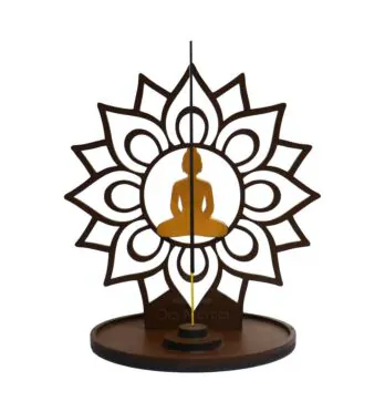 Incensário Wood Burning Mandala Buda