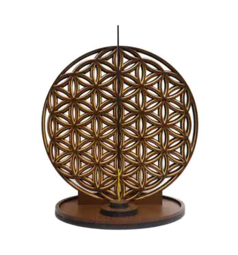 Incensário Wood Burning Flor da Vida