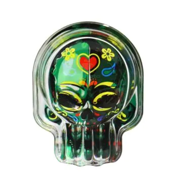 Cinzeiro de Vidro Black Skull