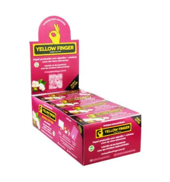 Caixa de Piteira de Papel Yellow Finger Double Cotton de frente tabacaria da mata