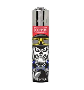 Isqueiro Clipper Skull Ride Vermelho 
