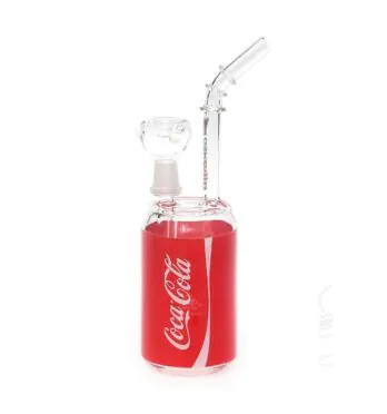 bong de vidro coca-cola visão lateral 